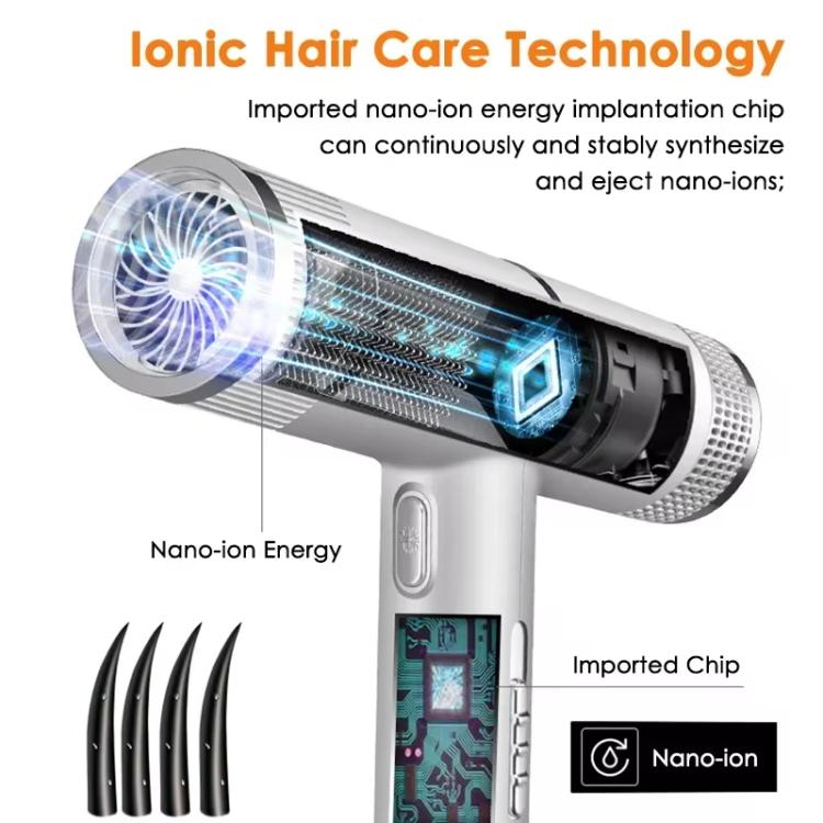 T-Shaped Hair Dryer with Smart Inverter Technology High-Power Blow Dryer for Home & Salon Use EU Plug(White)