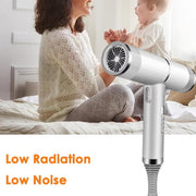 T-Shaped Hair Dryer with Smart Inverter Technology High-Power Blow Dryer for Home & Salon Use US Plug(White)