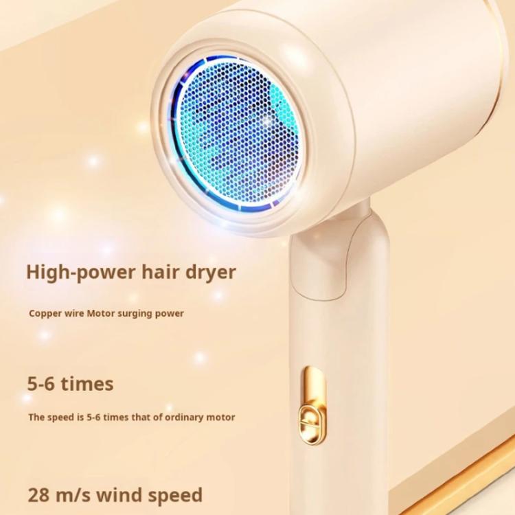 800-1200W High-Speed Hair Dryer with Blue Light Care Foldable & Portable for Travel US Plug(Khaki)