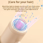 800-1200W High-Speed Hair Dryer with Blue Light Care Foldable & Portable for Travel EU Plug(Khaki)