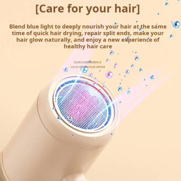800-1200W High-Speed Hair Dryer with Blue Light Care Foldable & Portable for Travel EU Plug(Khaki)