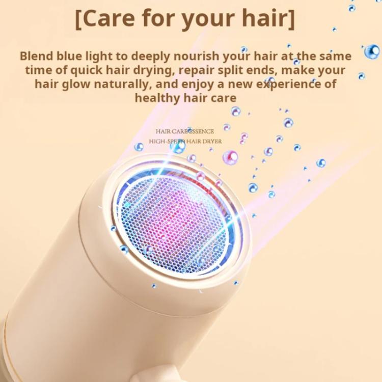 800-1200W High-Speed Hair Dryer with Blue Light Care Foldable & Portable for Travel EU Plug(Khaki)