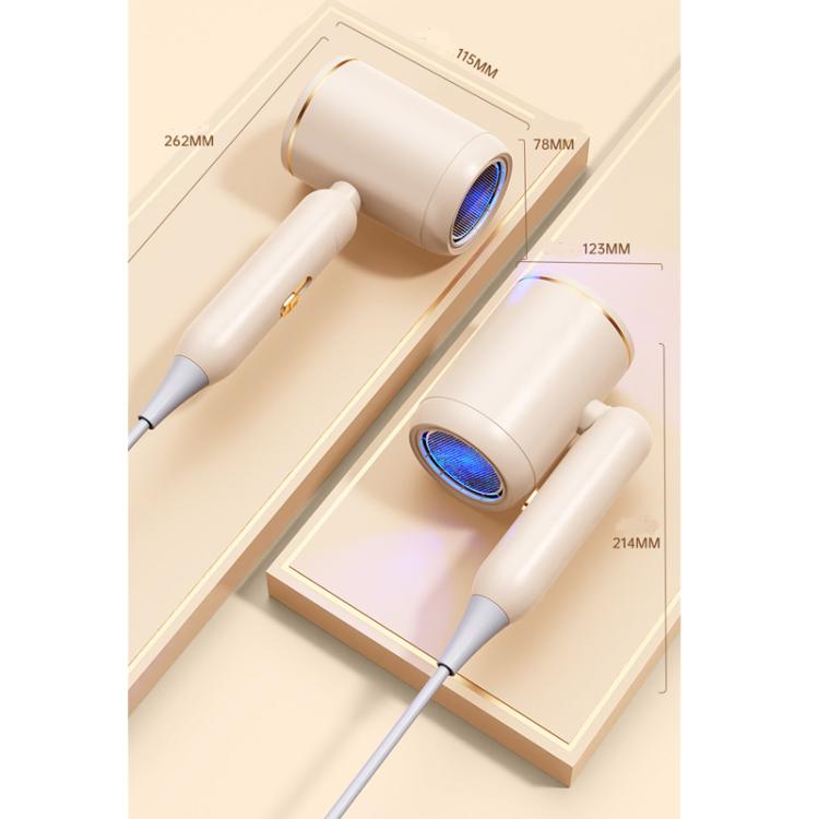 800-1200W High-Speed Hair Dryer with Blue Light Care Foldable & Portable for Travel EU Plug(Khaki)