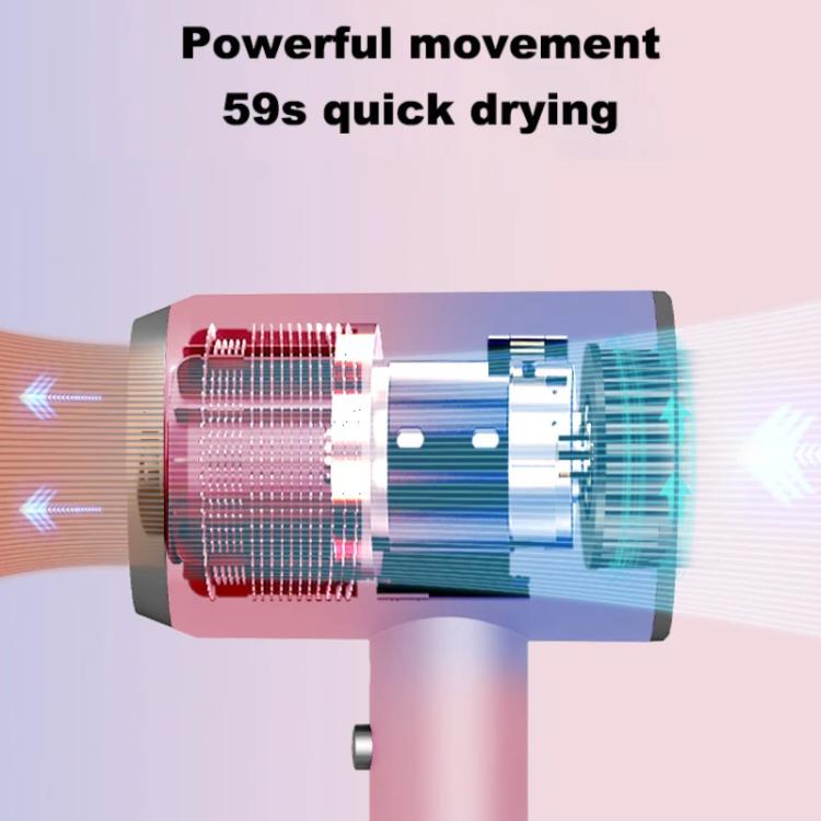 High-Speed Hair Dryer Salon & Home Blow Dryer with Blue Light Ionic Technology US Plug(Gradient Pink)