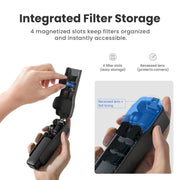 For DJI Osmo Pocket 3 Camera aMagisn Protective Cover Storage Case with 4 Magnetic Filter Slots(Black)