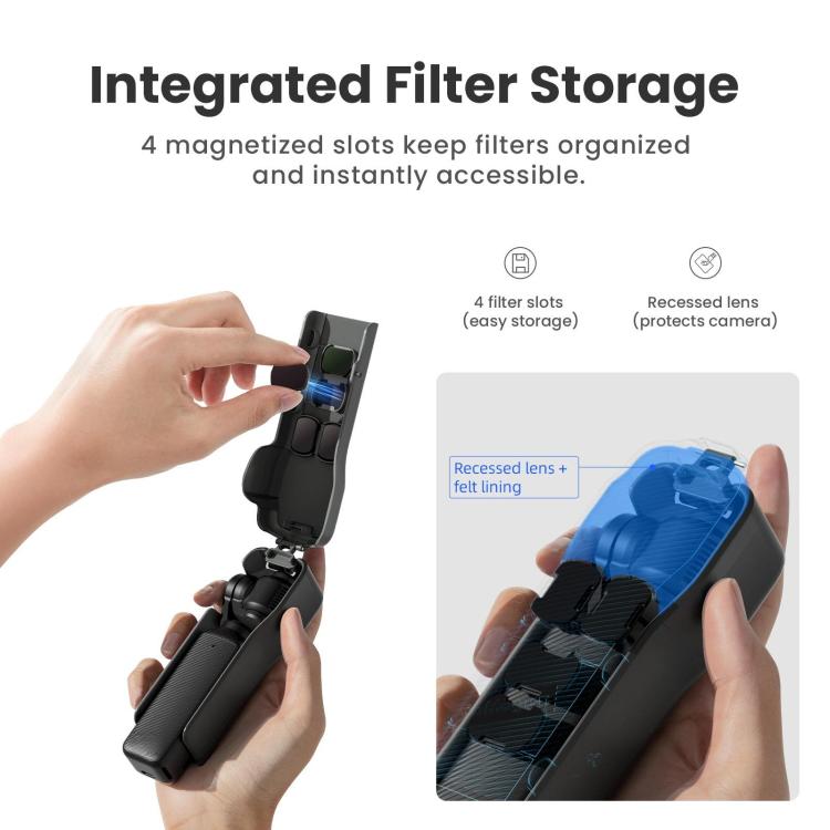 For DJI Osmo Pocket 3 Camera aMagisn Protective Cover Storage Case with 4 Magnetic Filter Slots(Blue)