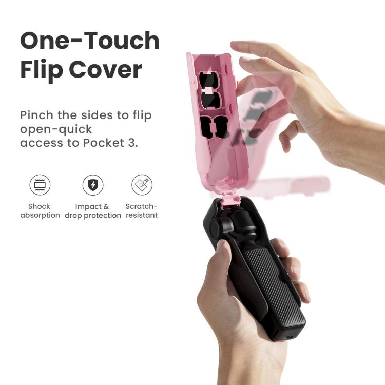 For DJI Osmo Pocket 3 Camera aMagisn Protective Cover Storage Case with 4 Magnetic Filter Slots(Pink)