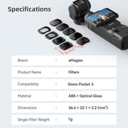 For DJI Osmo Pocket 3 aMagisn Adjustable Magnetic Filter Camera Lens Filters CPL