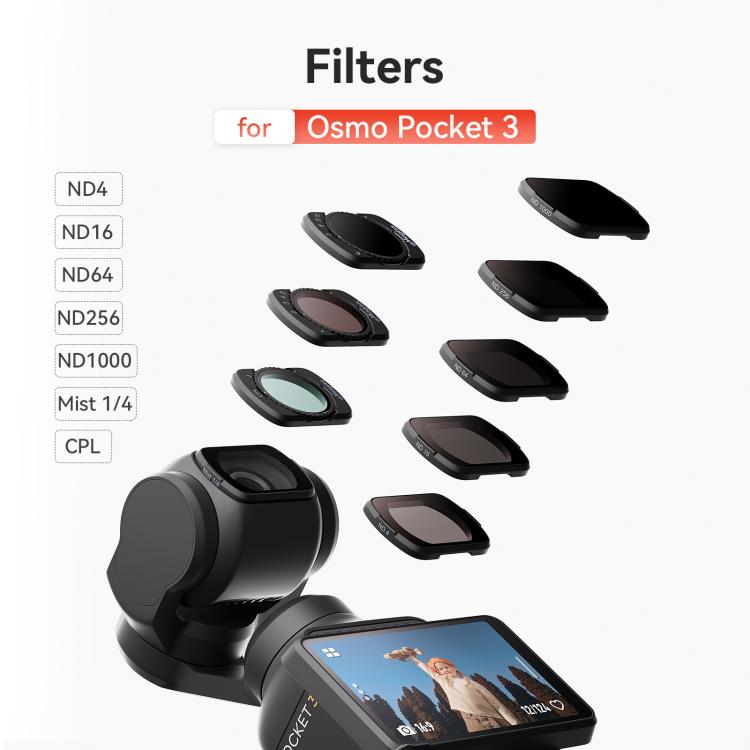 For DJI Osmo Pocket 3 aMagisn Adjustable Magnetic Filter Camera Lens Filters ND1000