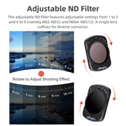 For DJI Osmo Pocket 3 aMagisn Adjustable Magnetic Filter Camera Lens Filters ND 6 To 10 Gear