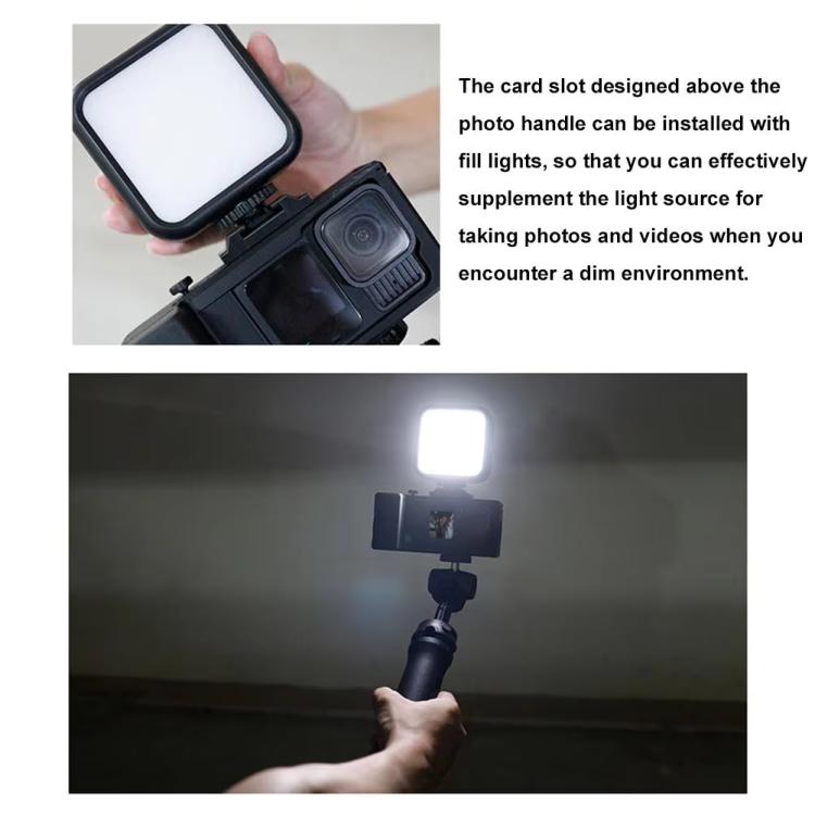 Street Vlogging Handle For GoPro HERO13 Black / 12 Black / 11 Black / 10 Black / 9 Black(Black)