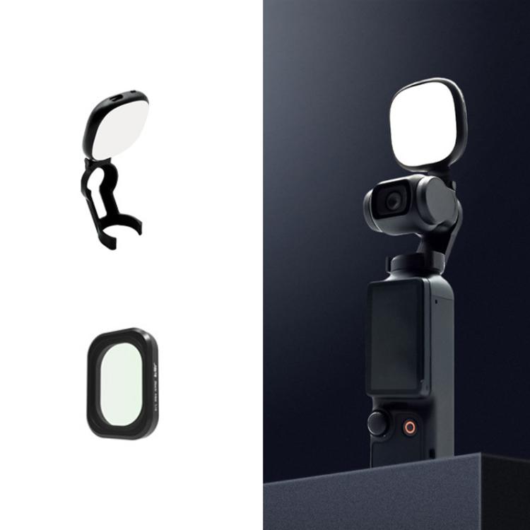 For DJI Osmo Pocket 3 JSR Fixed Frame Head Fill Light, Spec: With Black Soft 1/4 Filter
