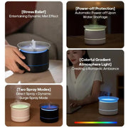 200ml Sea of Clouds Aroma Diffuser Essential Oil Humidifier with 7-Color Mood Lights USB-Powered, Color: Lava Black