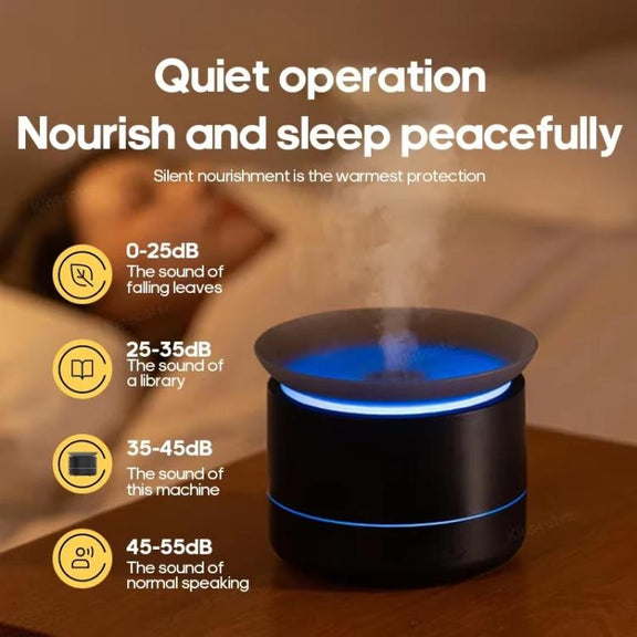 200ml Sea of Clouds Aroma Diffuser Essential Oil Humidifier with 7-Color Mood Lights USB-Powered, Color: Black