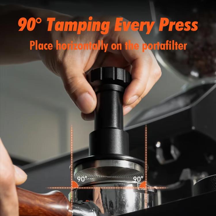 53mm Adjustable Impact Coffee Tamper with Threaded Base Spring-Loaded Espresso Tamper Tool