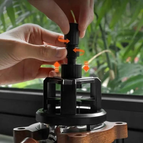 58mm Rotating Magnetic WDT Tool for Espresso Adjustable Height Coffee Needle Distributor Coffee Grounds Fluffing Tool