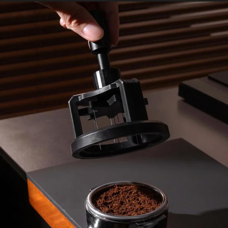 53mm Rotating Magnetic WDT Tool for Espresso Adjustable Height Coffee Needle Distributor Coffee Grounds Fluffing Tool