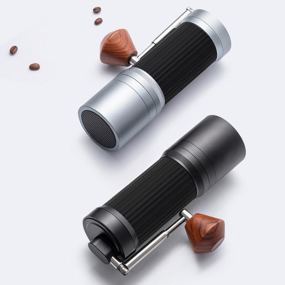Seven Stars Manual Coffee Grinder CNC Stainless Steel Burr Foldable Hand Crank Mill for Coffee Beans(Black)