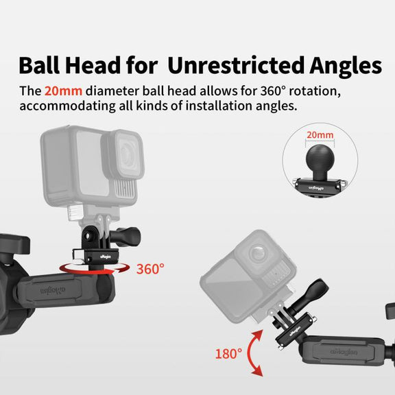 aMagisn HM10 For Insta360, DJI, GoPro Cameras Metal Arm Clamp Holder Cycling Clamp Bracket