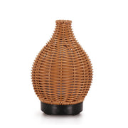 5V USB 100ML Hollow Rattan Ultrasonic Humidifier & Aromatherapy Diffuser with 7-Color LED Lights(Black)