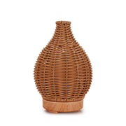 24V EU Plug 100ML Hollow Rattan Ultrasonic Humidifier & Aromatherapy Diffuser with 7-Color LED Lights(Light Wood Grain)