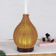 5V USB 100ML Hollow Rattan Ultrasonic Humidifier & Aromatherapy Diffuser with 7-Color LED Lights(Black)