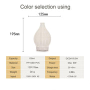 24V EU Plug 100ML Hollow Rattan Ultrasonic Humidifier & Aromatherapy Diffuser with 7-Color LED Lights(Light Wood Grain)