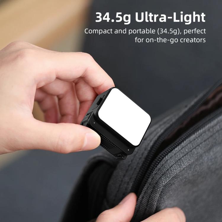 For DJI Action 5 Pro/ Action 4 Flymile 20 LEDs Magnetic Fill Light Rechargeable Video Light 3000K/4440K/8700K Adjustable(Black)