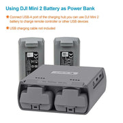 For DJI Mini 2 SE/Mini 2/Mini 4K YX Charger 2-way Battery Charging Hub(Gray)