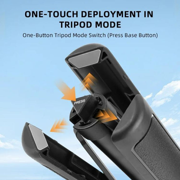 Flymile 1.4m Extendable Selfie Stick Tripod For Action Cameras One-Button Quick Setup Monopod With Wide-Angle View