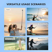 Flymile 1.6m Extendable Selfie Stick Tripod For Action Cameras One-Button Quick Setup Monopod With Wide-Angle View