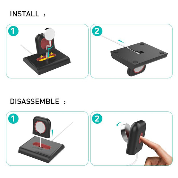 For Apple Watch / Earphone AhaStyle PT117-1 Charging Dock Plastic Storage Stand Without Charger(Black)