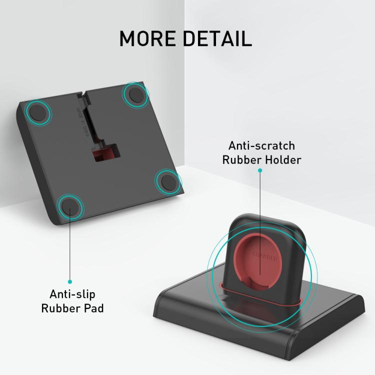 For Apple Watch / Earphone AhaStyle PT117-1 Charging Dock Plastic Storage Stand Without Charger(Black)