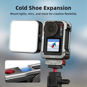 For DJI Osmo Action 5 Pro/4/3 Flymile Metal Protective Cage with Cold Shoe Mount(Metal Color)