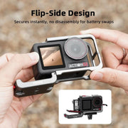 For DJI Osmo Action 5 Pro/4/3 Flymile Metal Protective Cage with Cold Shoe Mount(Metal Color)