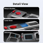 For DJI Osmo Action 5 Pro/4/3 Flymile Metal Protective Cage with Cold Shoe Mount(Metal Color)