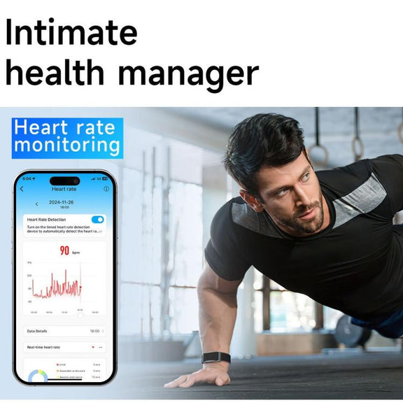 Dual PD Real-Time Heart Rate Blood Oxygen Real-Time Sleep Exercise Health Bracelet(Black)