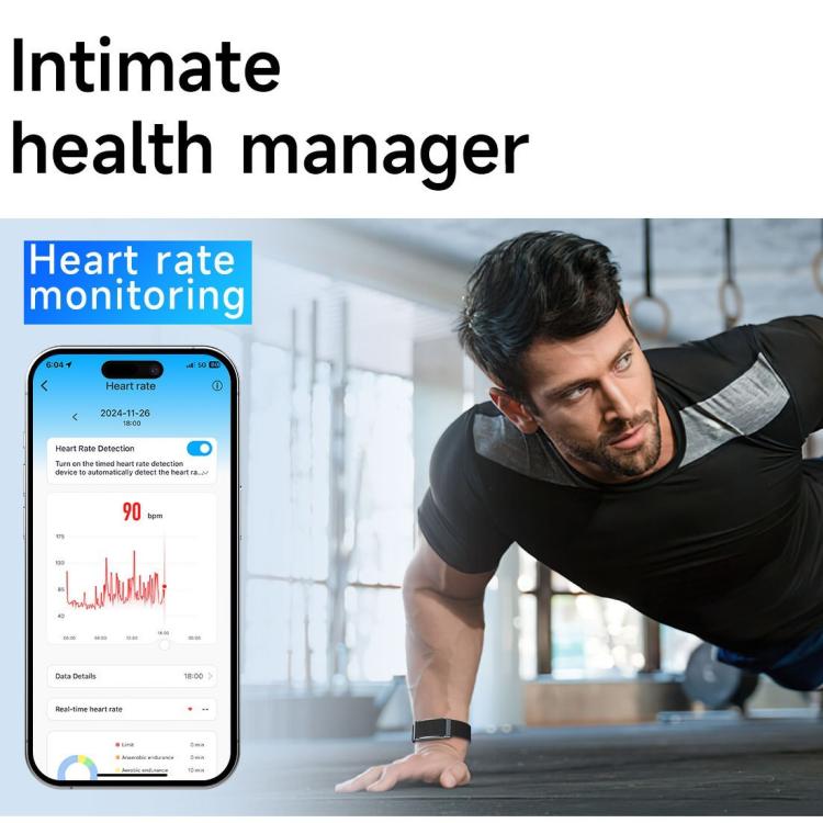 Dual PD Real-Time Heart Rate Blood Oxygen Real-Time Sleep Exercise Health Bracelet(Black)