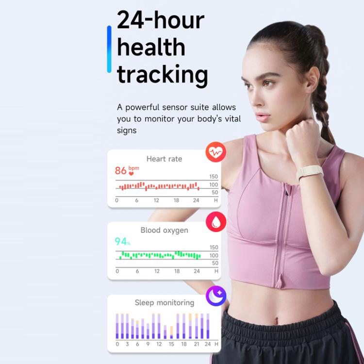 Dual PD Real-Time Heart Rate Blood Oxygen Real-Time Sleep Exercise Health Bracelet(Black)