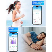 Dual PD Real-Time Heart Rate Blood Oxygen Real-Time Sleep Exercise Health Bracelet(Black)