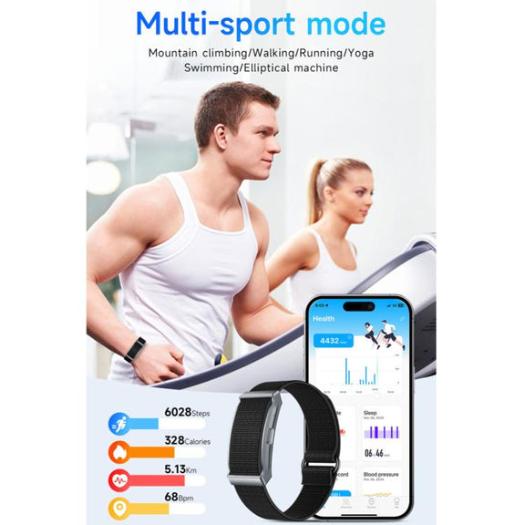 Dual PD Real-Time Heart Rate Blood Oxygen Real-Time Sleep Exercise Health Bracelet(Black)