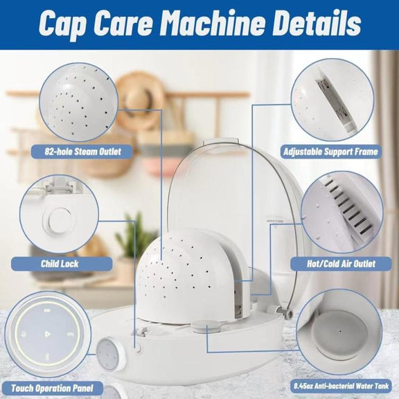 Multifunctional Hat Wig Care Cleaning Disinfection Steam Ironing Machine(EU Plug)