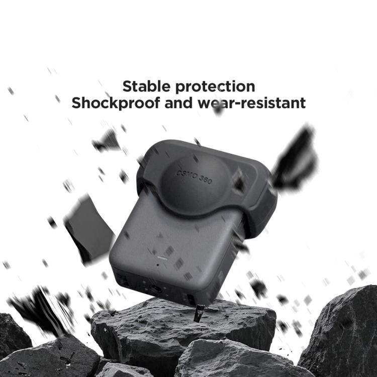 For DJI Osmo 360 Action Camera CYNOVA Silicone Lens Cap Shockproof Anti-Scratch Protective Case(Black)