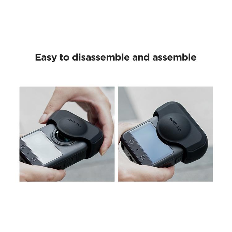 For DJI Osmo 360 Action Camera CYNOVA Silicone Lens Cap Shockproof Anti-Scratch Protective Case(Black)