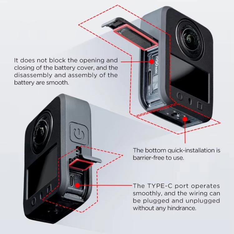 For DJI Osmo 360 CYNOVA Silicone Case Anti-Scratch Shockproof Full Body Protective Cover(Black)