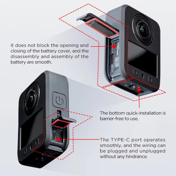 For DJI Osmo 360 CYNOVA Silicone Case Anti-Scratch Shockproof Full Body Protective Cover(Gray)