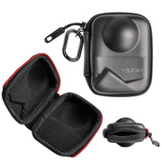 TELESIN Open Bottom PU Carrying Case for DJI Osmo 360 Camera Protective Pouch with Carabiner Clip