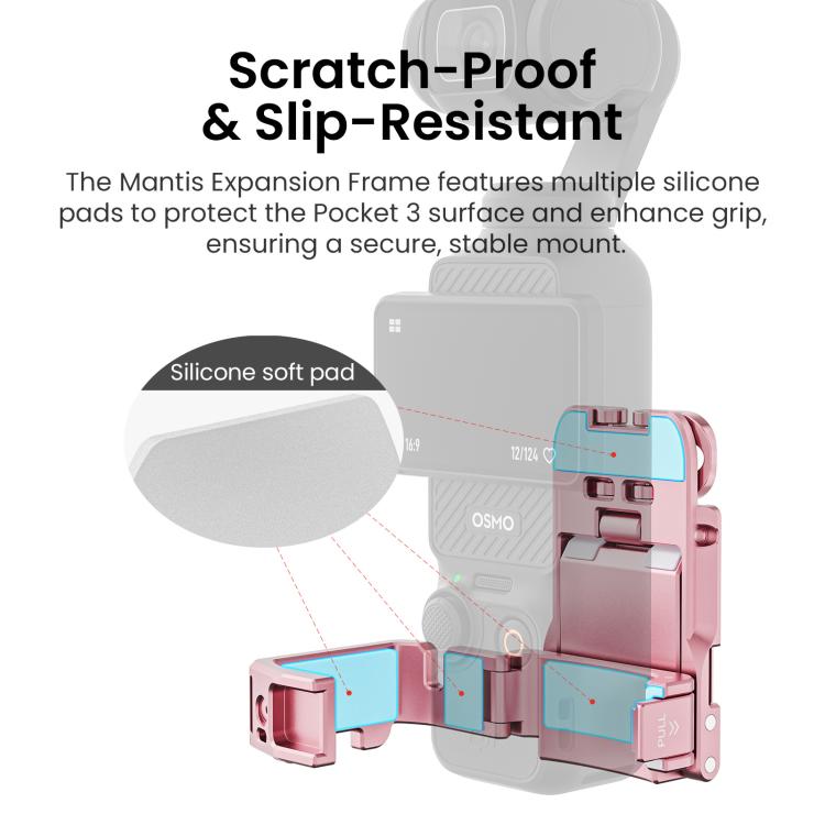 For DJI Pocket 3 aMagisn Mantis Extension Frame Magnetic Mount for Hands-Free Vlogging(Pink)