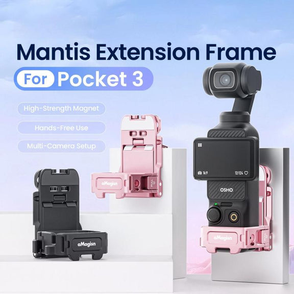 For DJI Pocket 3 aMagisn Mantis Extension Frame Magnetic Mount for Hands-Free Vlogging(Black)