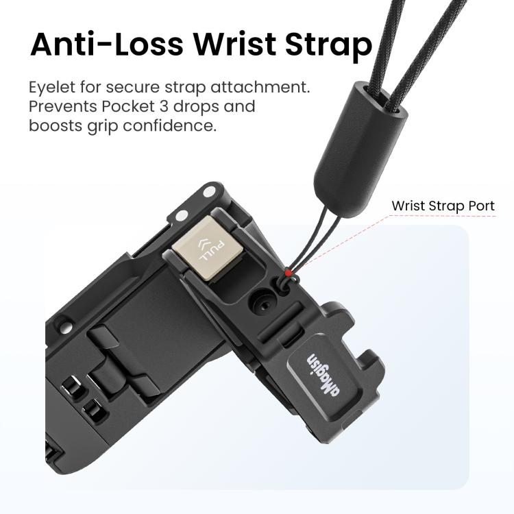 For DJI Pocket 3 aMagisn Mantis Extension Frame Magnetic Mount for Hands-Free Vlogging(Black)